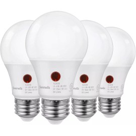DEWENWILS 4-Pack Outdoor Dusk to Dawn LED A 19 Light Bulbs Daylight for Porch