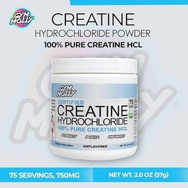 Gym Molly Creatine Hydrochloride Powder, Highly Soluble Creatine Hydrochloride, Unflavoured, Vegan, Workout Supplement for Men and Women, Muscle Builder Creatine Supplement (75 Servings, 750mg)