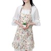 Bewitching Women's Flower Pattern Stylish Cotton Apron, ecru