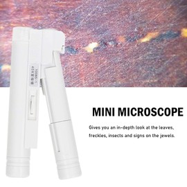 Rongon Pocket Microscope 40X Portable Handheld Microscope Magnifying Glass Double Tube Magnifiers with LED Light for Student Science Lab Map Jewelry Crafts Identification (40X)