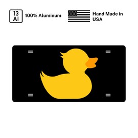 Duck Duck Front License Plate - Vanity Plate for Ducking Enthusiasts Compatible with Jeep Vehicles- Duck Me Tag - Hand Made in The USA (Plain Black Duck)