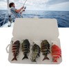 Segmented Fishing Lure Hard 6 Sections with High Carbon Treble