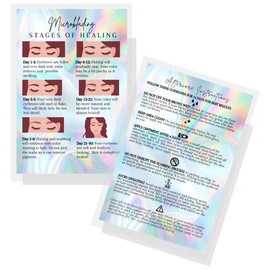 Boutique Marketing LLC Microblading Stages of Healing & Aftercare Postcard | 30 Pack | 4x6 inch Postcard Size | Non-Reflective Matte Holographic Look Design, MICRO-P2-H-468