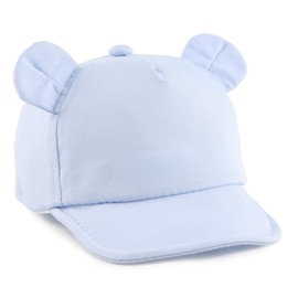 Lcaiualu Baby Baseball Hat for Toddler Bear Sun Hats Cotton Infant Ball Caps Kid Adjustable Baseball Cap for Boys Girls 3-24M (3-24 Months, Sky Blue)