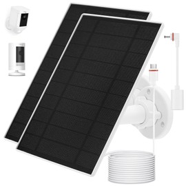 Solar Panel Charger for Ring Stick Up Cam, Stick Up Cam Pro, Ring Spotlight Cam Plus/Pro, 6W5V Fast Charging (2Pack)