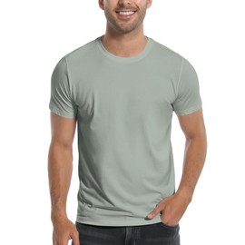 Pioneer Camp Mens Bamboo Viscose T Shirt Ultra Soft White Plain Tshirts for Men Cooling Crew Neck Casual Basic Tee Shirt