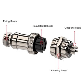 Clyxgs Aviation Plug 5 pines 16mm Metal macho hembra conector de panel GX16-5 (paquete de 10)