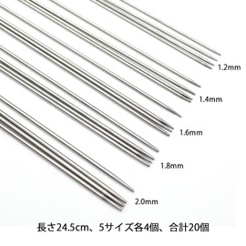 Sempiterno Knitting Rod Hollow Stainless Steel Rod Needles Extra Fine Knitting Needles Hand Knitting Needles 20pcs Set Doll Clothes Knitting Tools Hand Knitting Needles Craft Supplies (5 Sizes Length