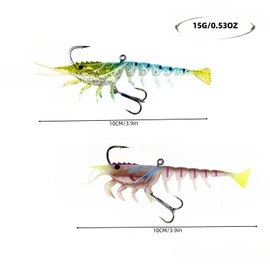 ASYHV Preassembled Fishing Lures for Freshwater and Saltwater, TPE Bass Bait, Soft Rubber Crap Bait for Trout and Crappie, Luminous Crab Bionic Bait (Blue+Purple)