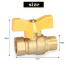 Oumuik Brass Ball Valve, 3/8 Inch, PN16, Red, Full Flow,