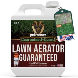 PETRAMAX Liquid Lawn Aerator 0-0-5, Liquid Aeration for Lawn, Grass Aerator & Soil Conditioner - Lawn Aerator Tool, Core Aerator & Lawn Aerator Machine Alternatives - Liquid Lawn Fertilizer - 32 Oz