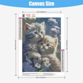 TOSTOG Diamond Painting for Adults Beginners, 5D Kitten Diamond Painting Kits Pictures DIY Full Drill Diamond Painting Set 30 x 40 cm for Wall Decoration