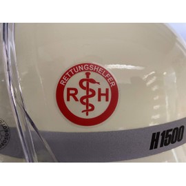 2 x Helmet Stickers Rescue Aid Fire Brigade Helmet Sticker