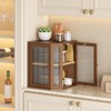 Bread Box, Bamboo Bread Box for Kitchen Countertop, 2-Tier Corner