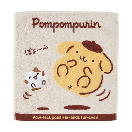 Sanrio 613118 Hand Towel (Pudding and Muffin Nakayoshi Time), Pompom Pudding, 100% Cotton