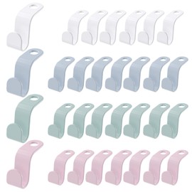 40 Pieces Clothes Hangers Space Savers, Multicolor Clothes Hanger Connector Hooks, Hanger Connector Hooks for Wardrobe Organise Space Saving (Multicolor)