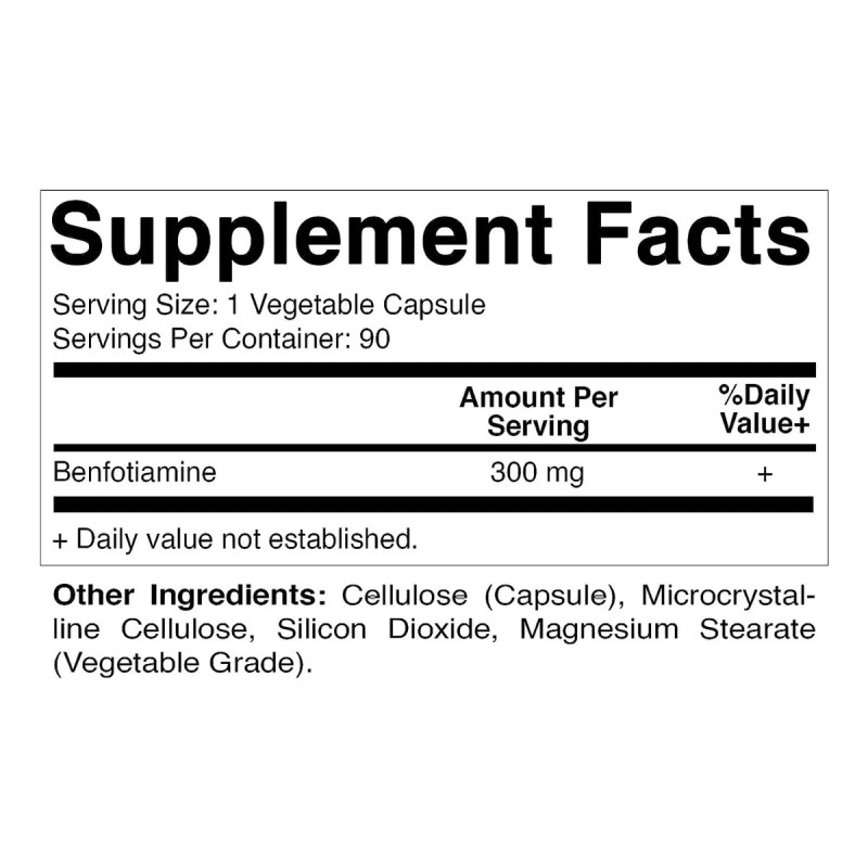 ⚡🧠 Benfotiamina 300 mg | 90 Cápsulas Vegetales | Energía
