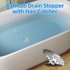 Bathtub Drain Stopper with Hair Catcher, Pop Up Tub Stopper