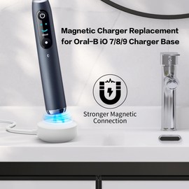 YADHAOD Magnetic Charger for Oral-B iO Series 7/8/9 Electric Toothbrush,Replacement Charging Base Compatible with Braun Oral-B iO Electric Toothbrush,Travel Charger Base Model 3768 (USB a Plug)