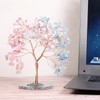 TUMBEELLUWA Rose Quartz+Aquamarine Crystal Stone Money Tree with Agate Slice