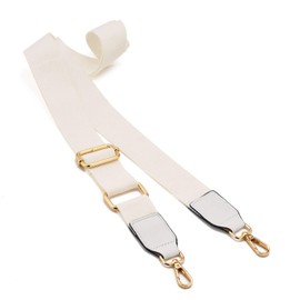 Women Wide Shoulder Bags Strap,Adjustable Replacement Belt Bag Strap with Leather Gold Hooks Canvas Purse Straps Messenger Bag Changeable Long Strap For Crossbody Handbag(Leather-Off-white)