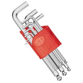 Newaner 9 Piece 1.5-10 mm Allen Key Set with Ball Head, Metric Hexagon Socket Set with Box, Angle Key Set for Cars, Furniture, Appliances etc. Remove and Install, Silver