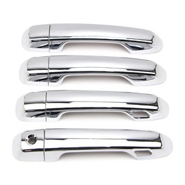 Dreamseek Door Handle Cover for Toyota Land Cruiser Prado J150 J200 LC200 Lexus GX460 2010-2022 Molding Chrome Exterior Trim Decoration Protector Cap w/Smart Keyhole