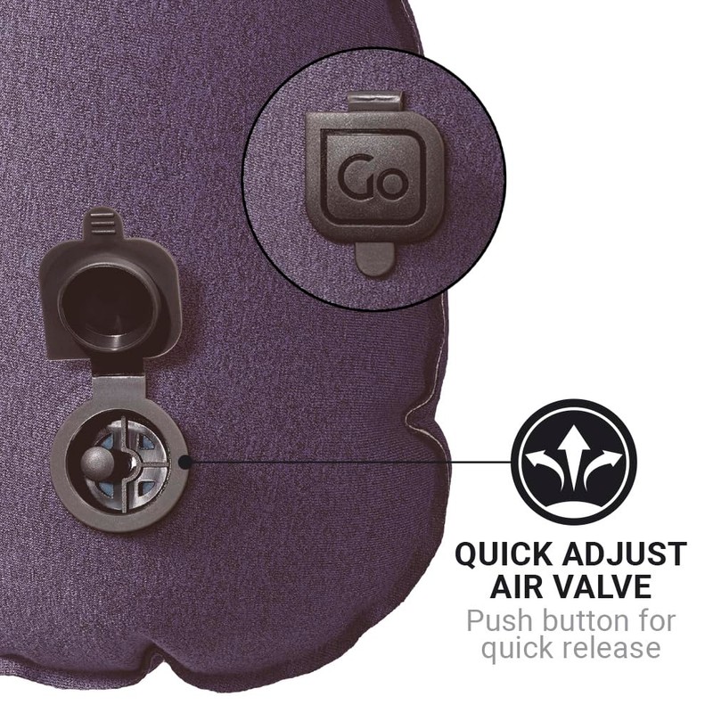 Go Travel Fusion Luxury Inflatable Travel Pillow with Carry Pouch