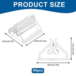 Makoto Nobu 50 Pcs Acrylic Card Stands - Clear Small Triangular Game Card Stands, Game Piece Holders Boards, Game Pieces Cards Stands for Cards, Photos, Memos, Pictures Display