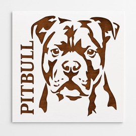 Reusable Dog Pitbull Stencil 5.5x5.5 Inch Custom Mylar Template for Pet Crafts Painting Drawing DIY Projects