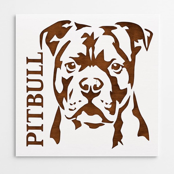 Reusable Dog Pitbull Stencil 5.5x5.5 Inch Custom Mylar Template for