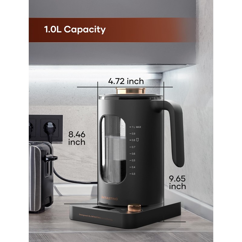 Electric Tea Kettle, INTASTING Glass Electric Kettle with tea Infuser