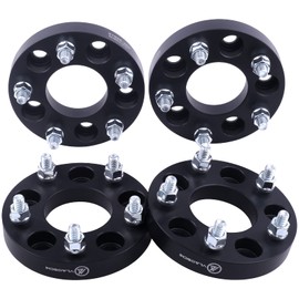 VLAOSCHI Black Forged 5x4.5 to 5x5.5 Wheel Adapters 1 Inch with 1/2" Studs Compatible with Jeep F-ord 5 Lug 5x114.3 to 5x139.7 for Wrangler Cherokee Liberty | Taurus Edge Explorer Ranger - Pack of 4