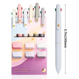 Ddaowanx 4-in-1 Multicolor Ballpoint Pens 0.5mm Fine Point Smooth Writing,nurse accessories for work,gifts for teen girls and Planner, 12-Count (Morandi+Macaroon)