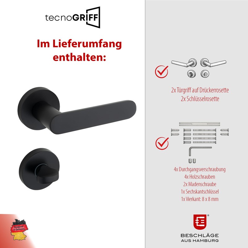 Beschläge Hamburg Door Handles Saturn 07Z SM Door Fitting Matt,