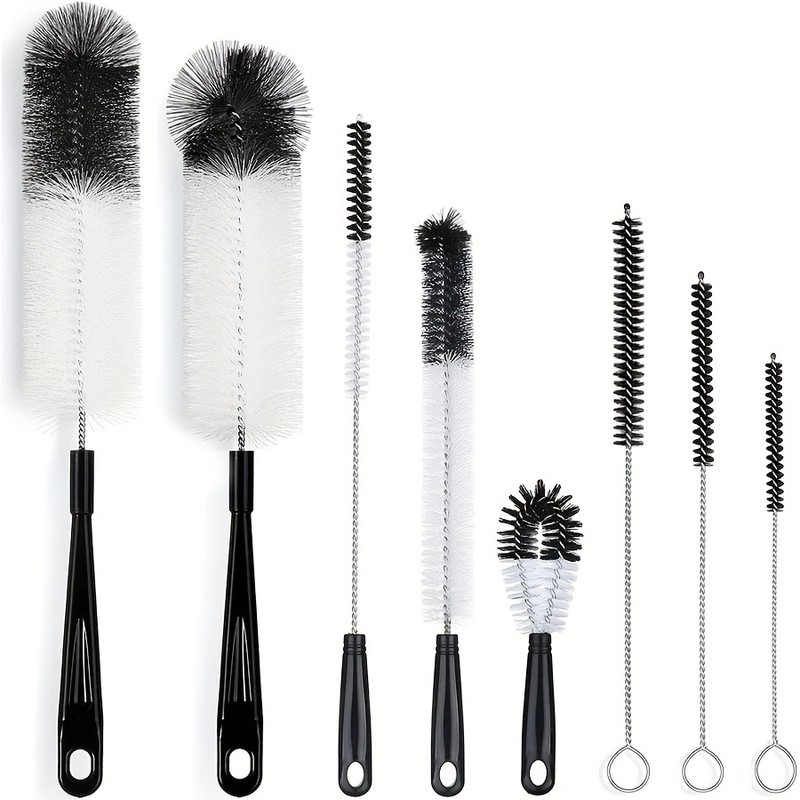 8-Piece Bottle Cleaning Brush Set with Long Handles and Assorted