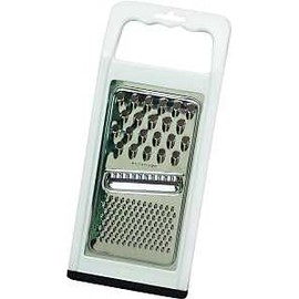 Rocky Mountain Goods Classic Flat Handheld Cheese Grater - Stainless Steel Grater with Coarse, Fine and Slicer Cheese Cutting - 5”x11” - Non slip Plastic Handle - Dishwasher Safe