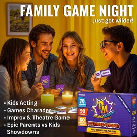 QUOKKA Family Card Games For Kids And Adults - Family Acting & Improv Game with 220 Scenario & Quirk Cards - Fun Act It Out Theater Party Night Activities - Drama Mayhem Extended Pack