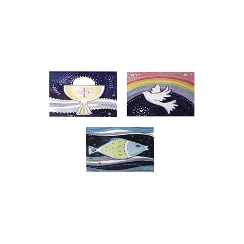 Rayher 31530000 Wax Designs, Christian Themes, Chalice, Dove, Fish, 3 Pack, 4 x