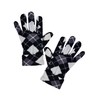Black White Gray Argyle Print Polar Fleece Scarf Glove &