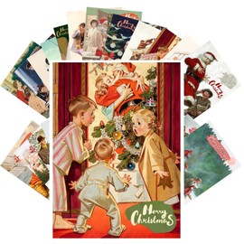 PIXILUV Vintage Postcards (24 pcs 4"x6" each) Couples Getting Festive for the Christmas Season Vintage Christmas Postcards Retro Greeting Card Poster Reprint