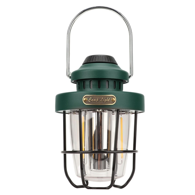 Retro LED Camping Lantern Portable Multifunctional Rechargeable Tent Light for