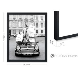 Poster Master Fashion Poster - Shopping in Paris Print - Fashion Photography Art - Glam Gift for Her, Women, Fashionista, Designer Fans - Chic Decor for Home, Office, Bedroom, 16x20 Black Framed
