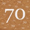 Serviettes 70th Birthday with Embossing Pack of 20, 3-Ply, 33 x 33 cm
