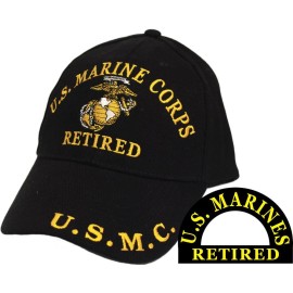 FindingKing U.S. Marine Corps Retired U.S.M.C. Hat Cap Black