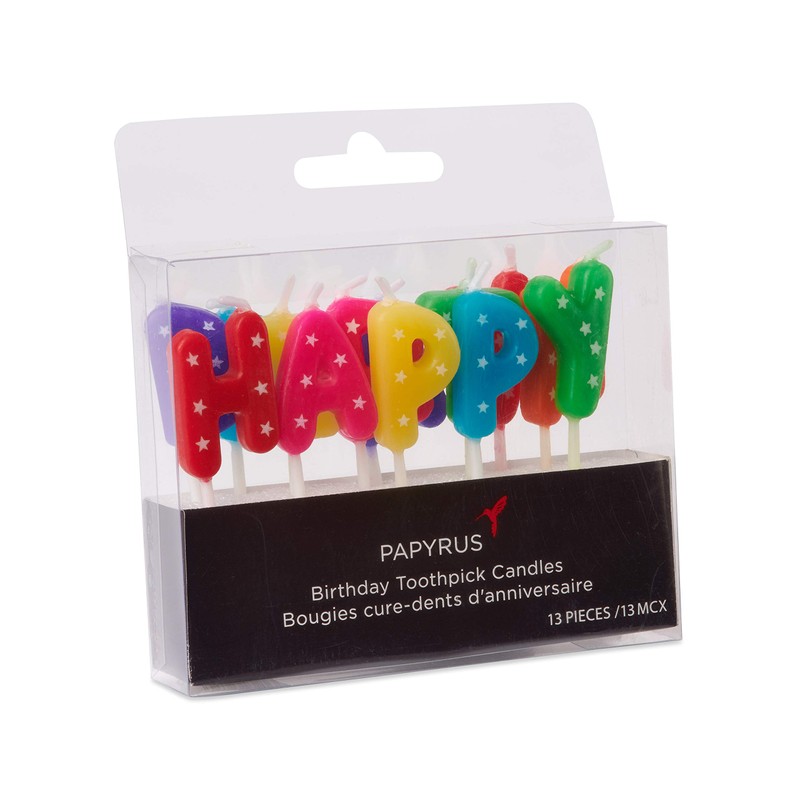 Papyrus Birthday Candles, Happy Birthday Toothpicks (13-Count)