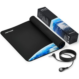 ARTTONA Grounding Mat for Better Sleep, Stress Relief & Wellness – Premium Grounding Mat for Feet, Desk, Bed & Floor – Durable, Eco-Friendly Material – 24x16inches Mat Includes 15 foot Connection Cord