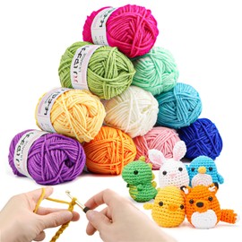 Crochet Yarn Acrylic Yarn Knitting Wool 10Pcs x 25g Crochet Wool 70M Crochet Kits for Beginners Adults Wool for Crochet Knitting and Crafts Multi-Color
