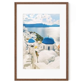 Axeman 16x24 Frame With Mat for 12x18, Solid Oak Wood 16x24 Poster Frame With Tempered Glass, 16 x 24 Picture Frame for Wall, 16 by 24 Wood Frame for Home Decor, Hanging Hardware included, Walnut