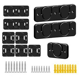 JCSZS 10 Pair - Flush Mount Headboard Wall Mount Hardware - Heavy Duty Picture Frame Hooks - Plastic Interlocking Z Clips Black 2-10 2-10